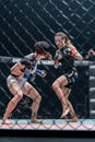 Angela Lee of Singapore and Jenny Huang of Chinese Taipei in One Championship `One : Warrior Kingdom` Royalty Free Stock Photo