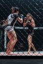 Angela Lee of Singapore and Jenny Huang of Chinese Taipei in One Championship `One : Warrior Kingdom` Royalty Free Stock Photo