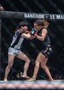 Angela Lee of Singapore and Jenny Huang of Chinese Taipei in One Championship `One : Warrior Kingdom` Royalty Free Stock Photo