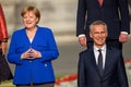 Angela Merkel, Chancellor of Germany and Jens Stoltenberg, General Secretary of NATO Royalty Free Stock Photo