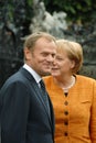 Angela Merkel and Donald Tusk Royalty Free Stock Photo