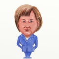 Angela Merkel German Chancellor Cartoon Royalty Free Stock Photo