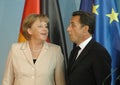 Angela Merkel, Nicolas Sarkozy Royalty Free Stock Photo