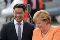 Angela Merkel and Philipp RÃÂ¶sler Royalty Free Stock Photo