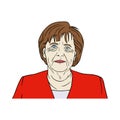 Angela Merkel Portrait, Pop Art, Flat Design Illustration