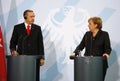 Angela Merkel, Recep Tayyip Erdogan Royalty Free Stock Photo