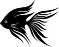 Angelfish - black and white vector illustration