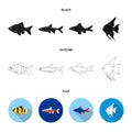 Angelfish, common, barbus, neon.Fish set collection icons in cartoon style vector symbol stock illustration web.
