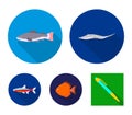 Angelfish, common, barbus, neon.Fish set collection icons in flat style vector symbol stock illustration web.