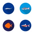 Angelfish, common, barbus, neon.Fish set collection icons in flat style vector symbol stock illustration web.