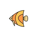 angelfish line icon. signs and symbols can be used for web, logo, mobile app, ui, ux