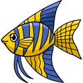 Angelfish Marine Animal Cartoon Colored Clipart