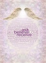 Angelic Ask Believe Receive Word Cloud Wall Art Royalty Free Stock Photo