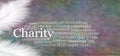 Angelic CHARITY Word Cloud Rustic Banner