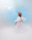 Angelic child with doves