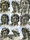 Angelic female head stone statue face