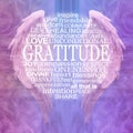 Angelic Gratitude Circle of Wise Words Wall Art Royalty Free Stock Photo