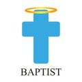 Angelic halo with cross in baptism Royalty Free Stock Photo