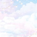 Angelic heaven clouds vector design backgrounds. Winter fairytale backdrops. Plane sky view with white snow