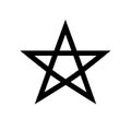 Minimalist Pentagram Black Star On White Background Art