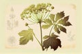 Angelica Botanical Illustration, Archangelica Medicinal Plant, Abstract Generative AI Illustration