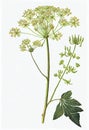 Angelica Botanical Illustration, Archangelica Medicinal Plant, Abstract Generative AI Illustration