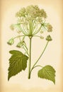 Angelica Botanical Illustration, Archangelica Medicinal Plant, Abstract Generative AI Illustration