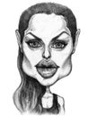 Angelina jolie caricature Royalty Free Stock Photo