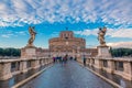 Angels by Bernini and the Castel Sant`Angelo Royalty Free Stock Photo