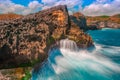 Angels billabong natural swimming pool in Nusa Penida island near Bali big ocean waves,Indonesia Royalty Free Stock Photo