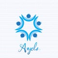 Angels teamwork people logo vector Royalty Free Stock Photo