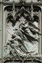 Angels, detail of the main bronze door of the Milan Cathedral Royalty Free Stock Photo