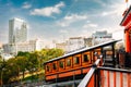 Angels Flight, Downtown City of Los Angeles. The historic funicular railway takes passengers on a short ride between Hill Street