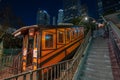 The Angels Flight funicular at night in Los Angeles