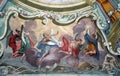 Angels, fresco on the ceiling of the St John the Baptist church in Zagreb, Croatia