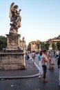 Angel statue on Ponte Sant`Angelo in Rome, Italy