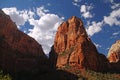 The Angels Landing red rock peak inside Zion National Park Royalty Free Stock Photo