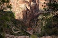 Angels Landing Trail, beautiful views over the Virgin River canyon, curvy road ,Zion National Park Royalty Free Stock Photo