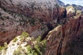 Angels Landing Trail, beautiful views over the Virgin River canyon, Zion National Park, Utah, USA Royalty Free Stock Photo