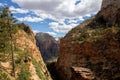 Angels Landing Trail, beautiful views over the Virgin River canyon, Zion National Park, Utah, USA Royalty Free Stock Photo