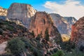 Angels Landing from the West Rim Trail, Zion National Park, Utah Royalty Free Stock Photo