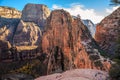 Angels Landing from the West Rim Trail, Zion National Park, Utah Royalty Free Stock Photo