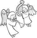 Angels Playing Instruments - Black and White