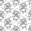 Angels seamless pattern