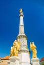 Angels statues in front of cathedral in Zagreb, Croatia