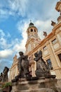 Angels statues at Loreto Prague Loreta Praha church monastery pilgrimage in Prague, Czech Republic Royalty Free Stock Photo