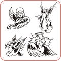 Angels - vector set.