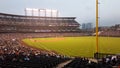 Angels vs. Rockies baseball game from the Outfield Bleachers with field and ballpark in view Royalty Free Stock Photo