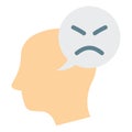 Anger or angry mad emotion single isolated icon with flat style Royalty Free Stock Photo