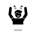 Anger black glyph icon